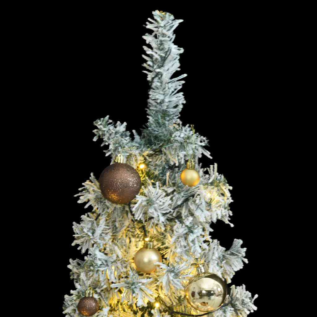 Vidaxl Árbol De Navidad Estrecho Con 300 Led Y Bolas Y Nieve 300 Cm_1