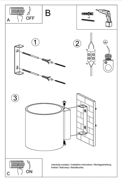 Aplique De Pared Orbis 1 Negro, G9_2