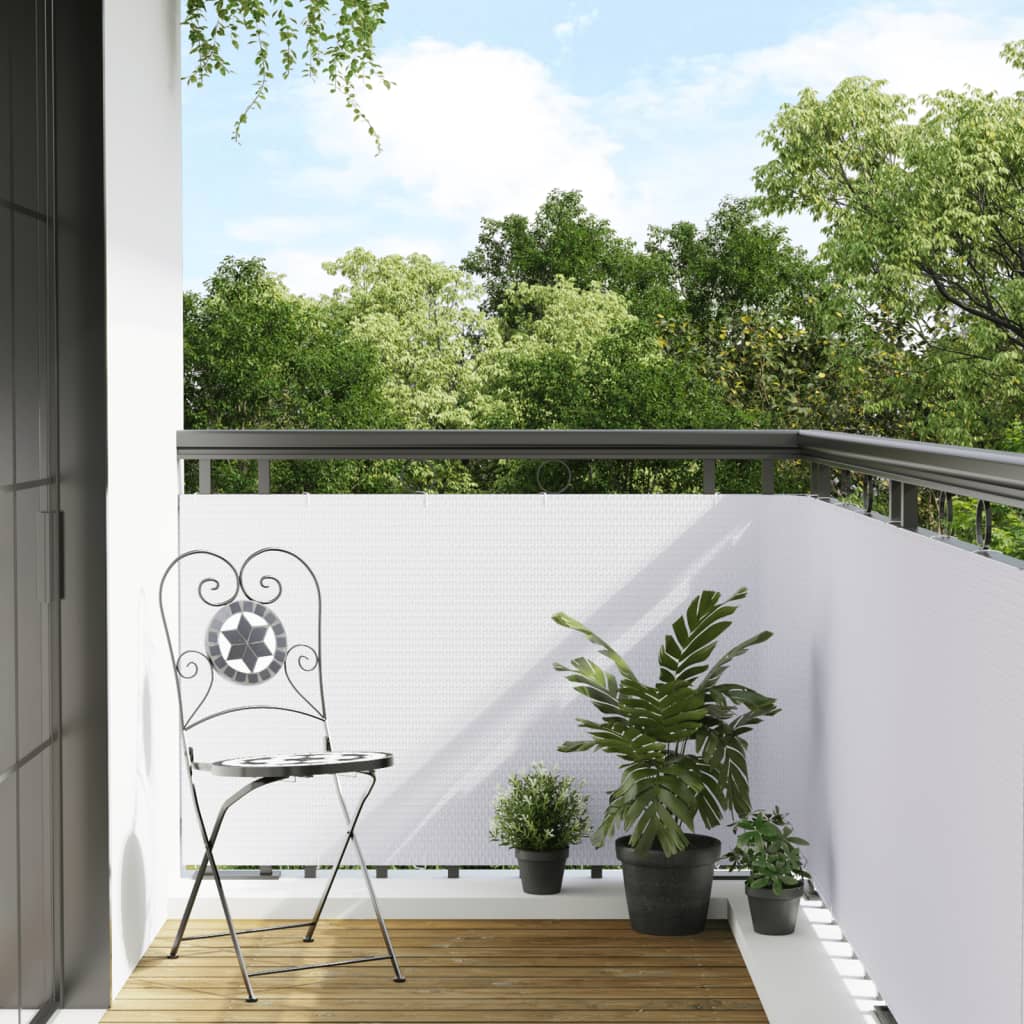 Toldo Para Balcón Ratán Sintético Blanco 500x100 Cm / Vetonek_3