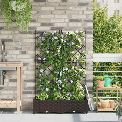 Macetero De Jardín 2 Uds. Marrón 80 X 40 X 125,5 Cm Pp_1
