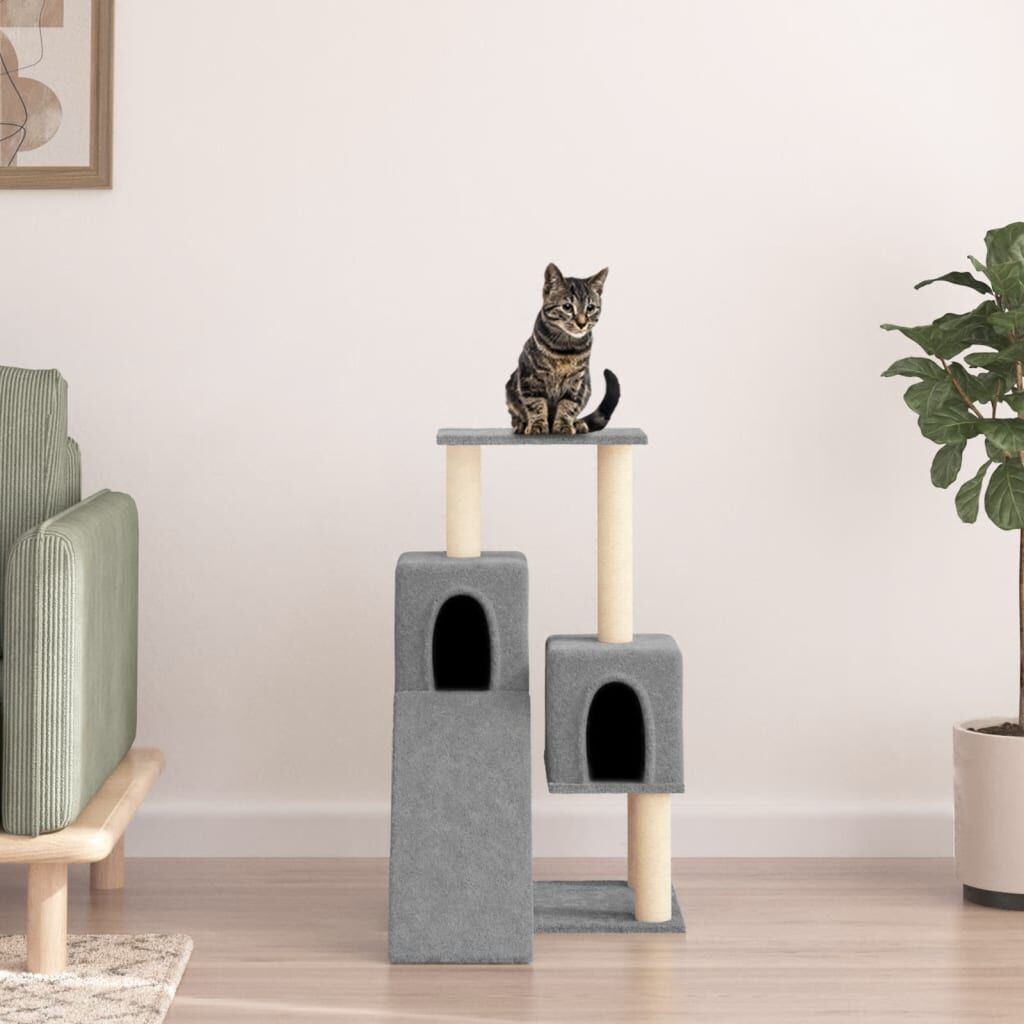 Vidaxl Rascador Para Gatos Con Postes De Sisal Gris Claro 82 Cm_1