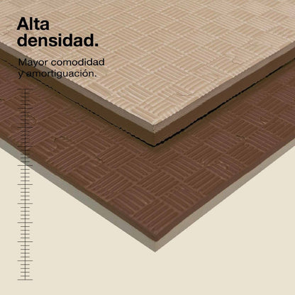 Jowy Tatami Puzzle 2cm 100x100cm – Superficie 5 Líneas Marrón/beige
