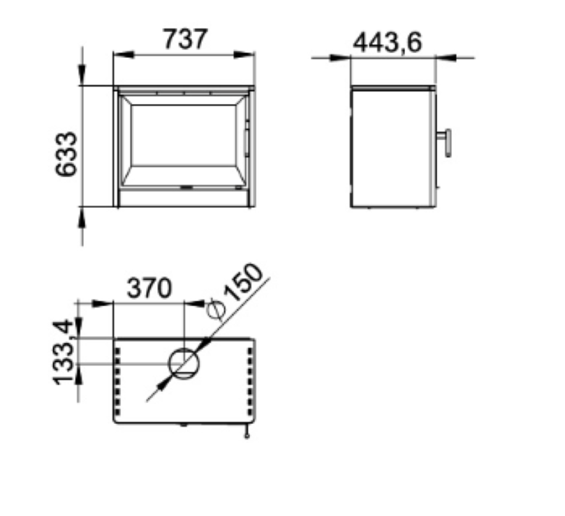 Bricosol Estufa Con Turbina De Leña Boreal Modelo E1000s Negro_3