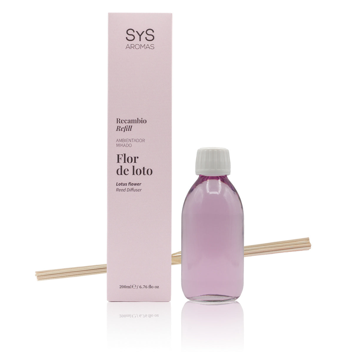 Recambio Mikado de Flor de Loto Origins SYS Aromas 200 ml | Con Palos | Aroma Floral y Relajante_0