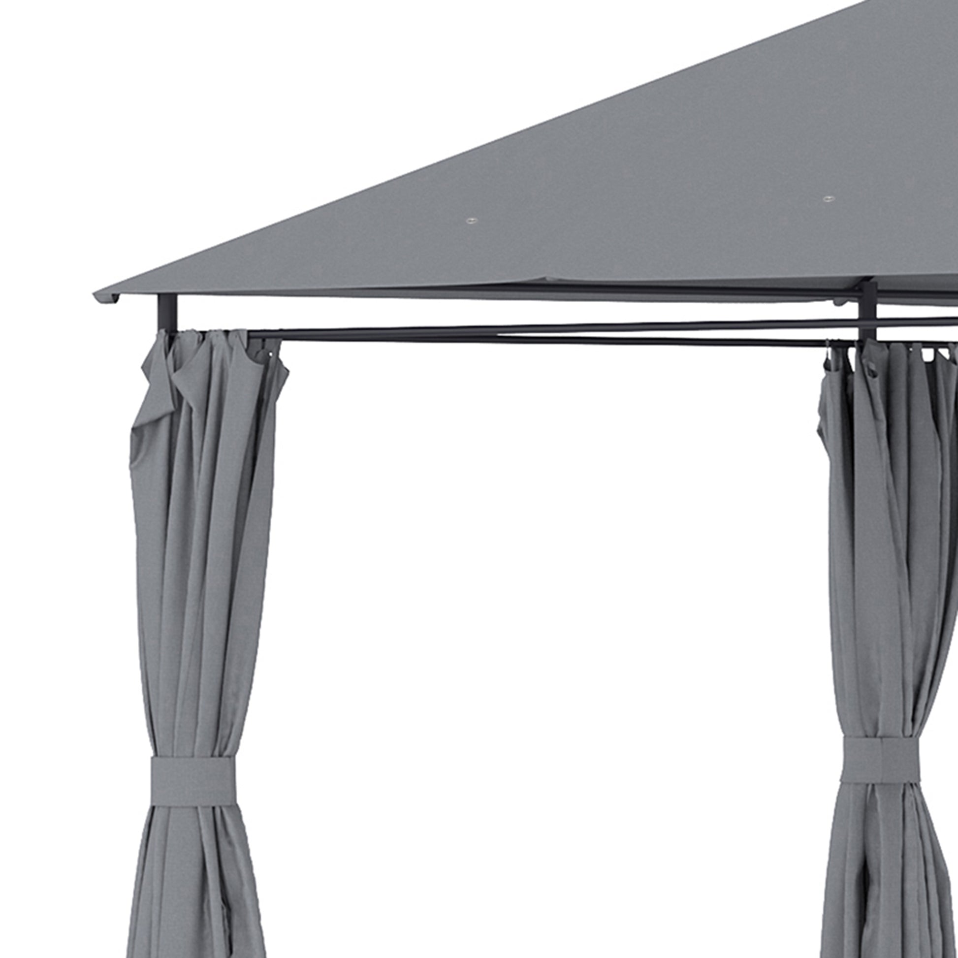 Outsunny Cenador De Jardín 4x3 M Con 6 Paredes Laterales Para Fiestas Gris_3