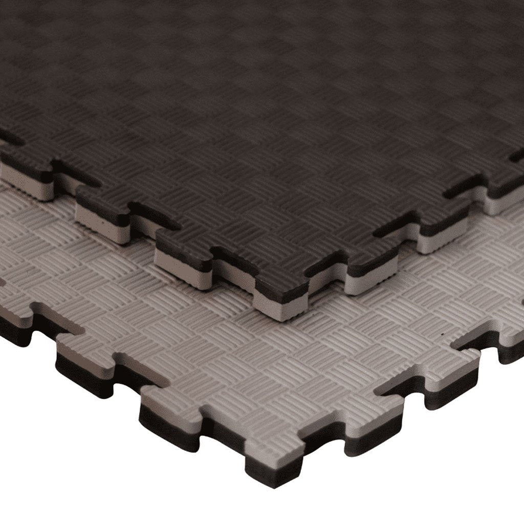 Tatami Puzzle 2cm 100x100cm – Superficie 5 Líneas Gris/negro_0