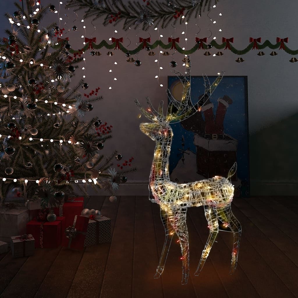 Vidaxl Adorno De Reno De Navidad Acrílico De Colores 140 Leds 120 Cm_1