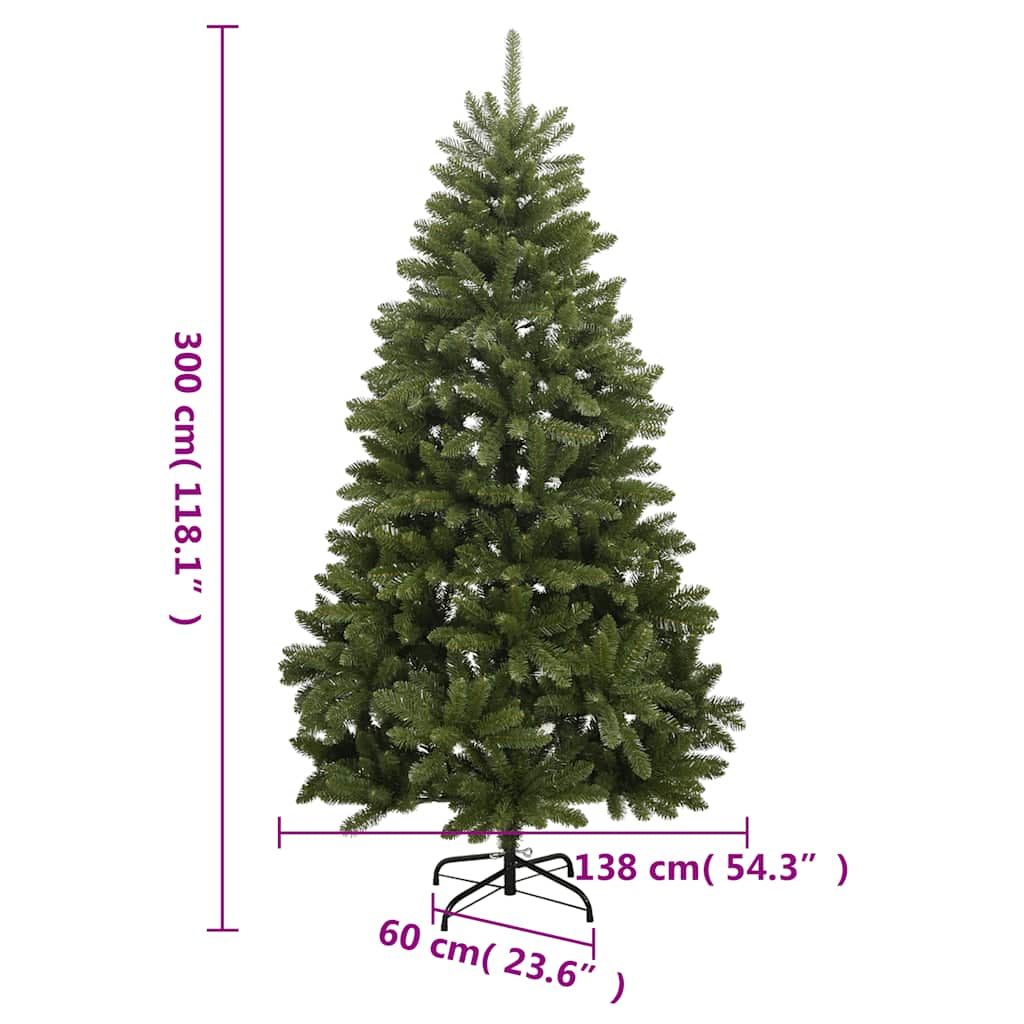 Vidaxl Árbol De Navidad Artificial Con Bisagras 300 Led Y Bolas 300 Cm_2