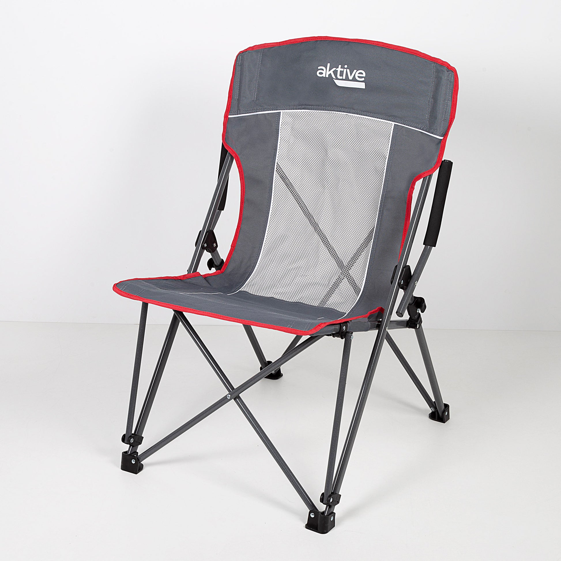 Pack 2 Sillas Plegables Camping Antivuelco Gris C/reposabrazos Removibles Aktive_5