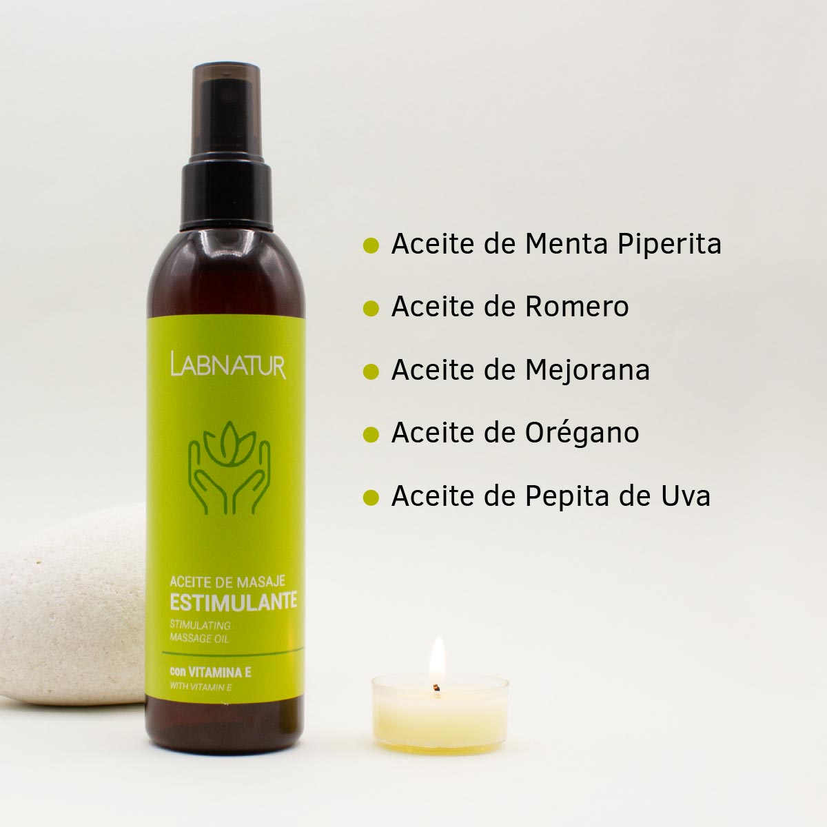 Aceite de Masaje Estimulante Labnatur 200 ml | Menta, Romero y Mejorana | Frescor, Vitalidad y Piernas Cansadas | Vegano_2