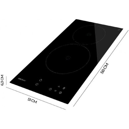 Placa De Vitrocerámica 2 Fuegos Bolero Squad V 2100. Potencia Máxima 3000 W, 9 Niveles De Potencia, Touch Control, Detector De Sartenes, Diámetro 16_2