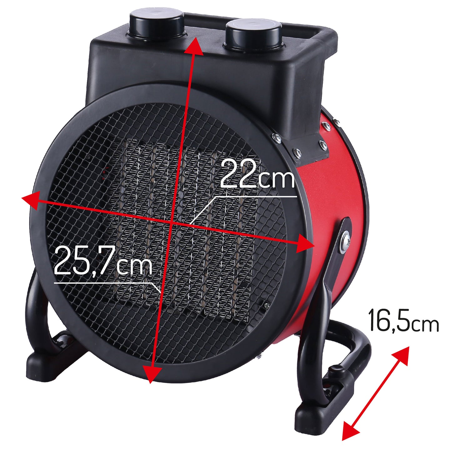 Calefactor Cerámico Termoventilador Portátil, 2 Niveles Potencia Termostato Automático, Moderno Camry Cr7743, Negro/rojo_4