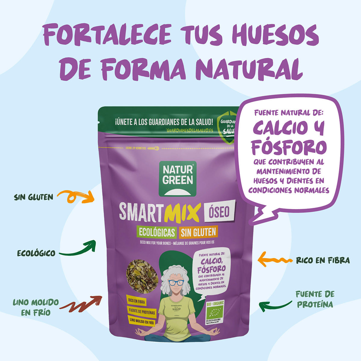 Mezcla de Semillas SmartMix óseo Bio Naturgreen 175 g