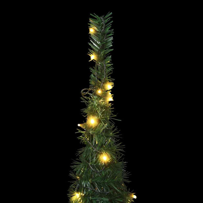 Vidaxl Árbol De Navidad Emergente Preiluminado Con Luces Verde 210 Cm_5