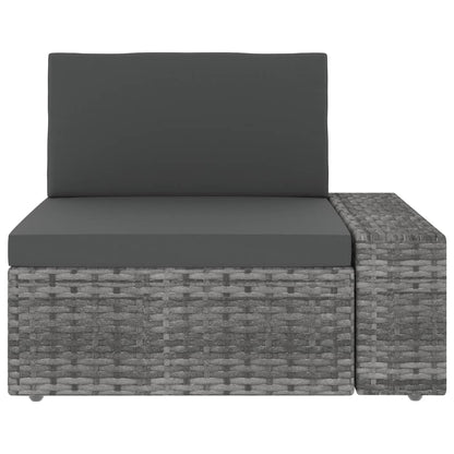 Juego De Muebles De Jardín 8 Piezas Ratán Sintético Gris / Vetonek_0