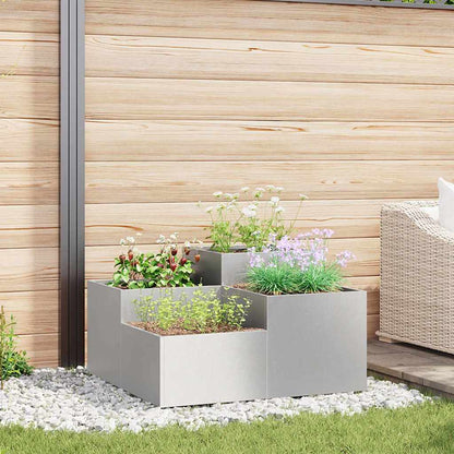 Maceta Para Jardín Plateado 80 X 80 X 48 Cm Acero Inoxidable_1
