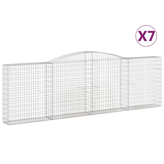 Cestas De Gaviones 7 Uds Forma De Arco Hierro 400x30x120/140 Cm_0