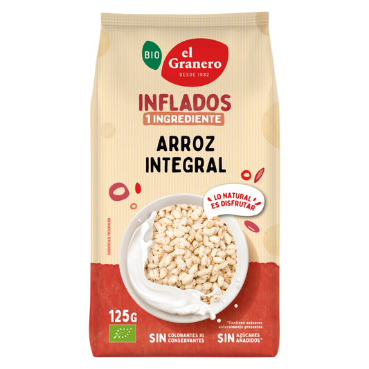Arroz integral tufado biológico El Granero, 125 g
