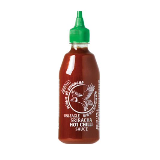 Molho de pimenta Sriracha tradicional Uni-Eagle 475g sem MSG – cremoso e picante ao estilo tailandês