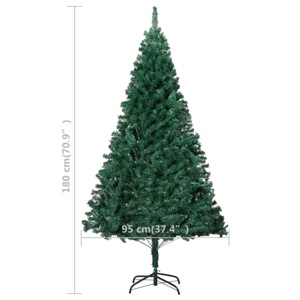 Vidaxl Árbol De Navidad Con Luces Y Ramas Gruesas Verde 180 Cm_2