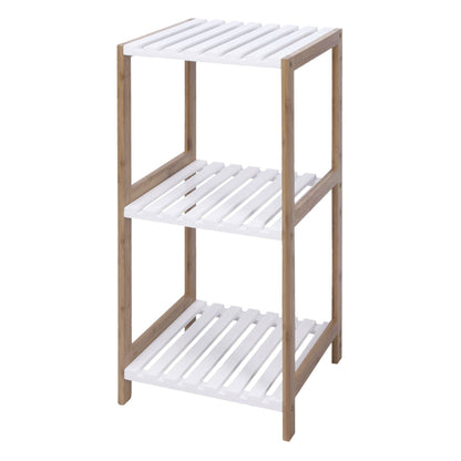 Well Home Estantería De Baño Con 3 Estantes En Mdf Y Patas De Bambú H.79cm_0