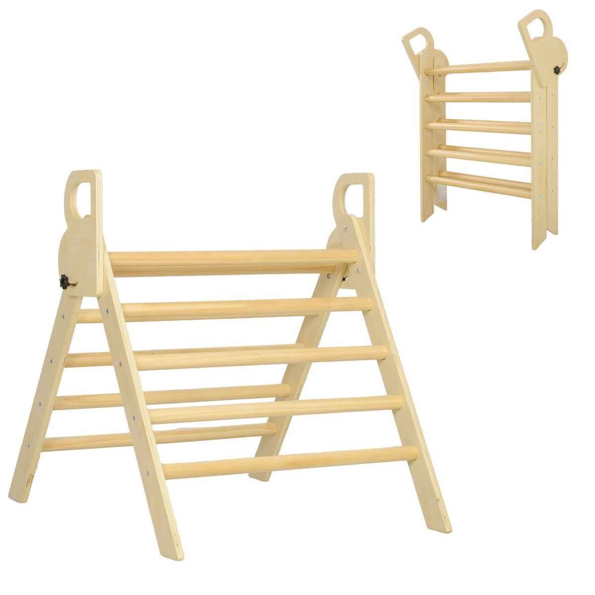Escalador Para Niños Aiyaplay Tablero Multicapa De Pino Madera Natural 82x66x71 Cm_0