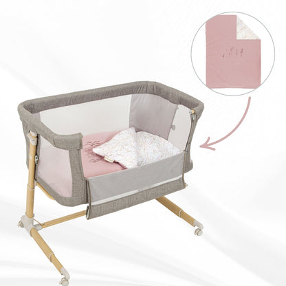 Niza Minicuna Colecho Efecto Madera Con Funda Nórdica_1