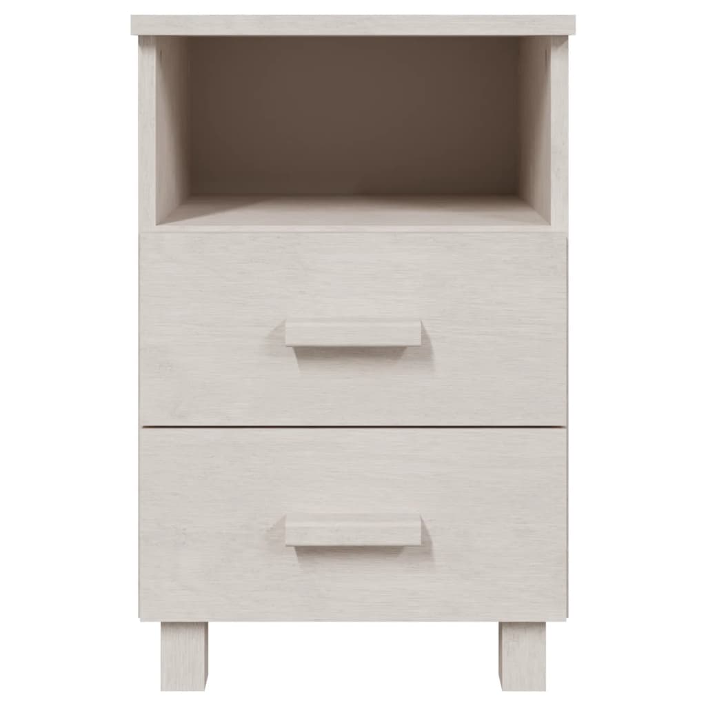 Mesita De Noche Hamar Madera Maciza De Pino Blanca 40x35x62 Cm_1