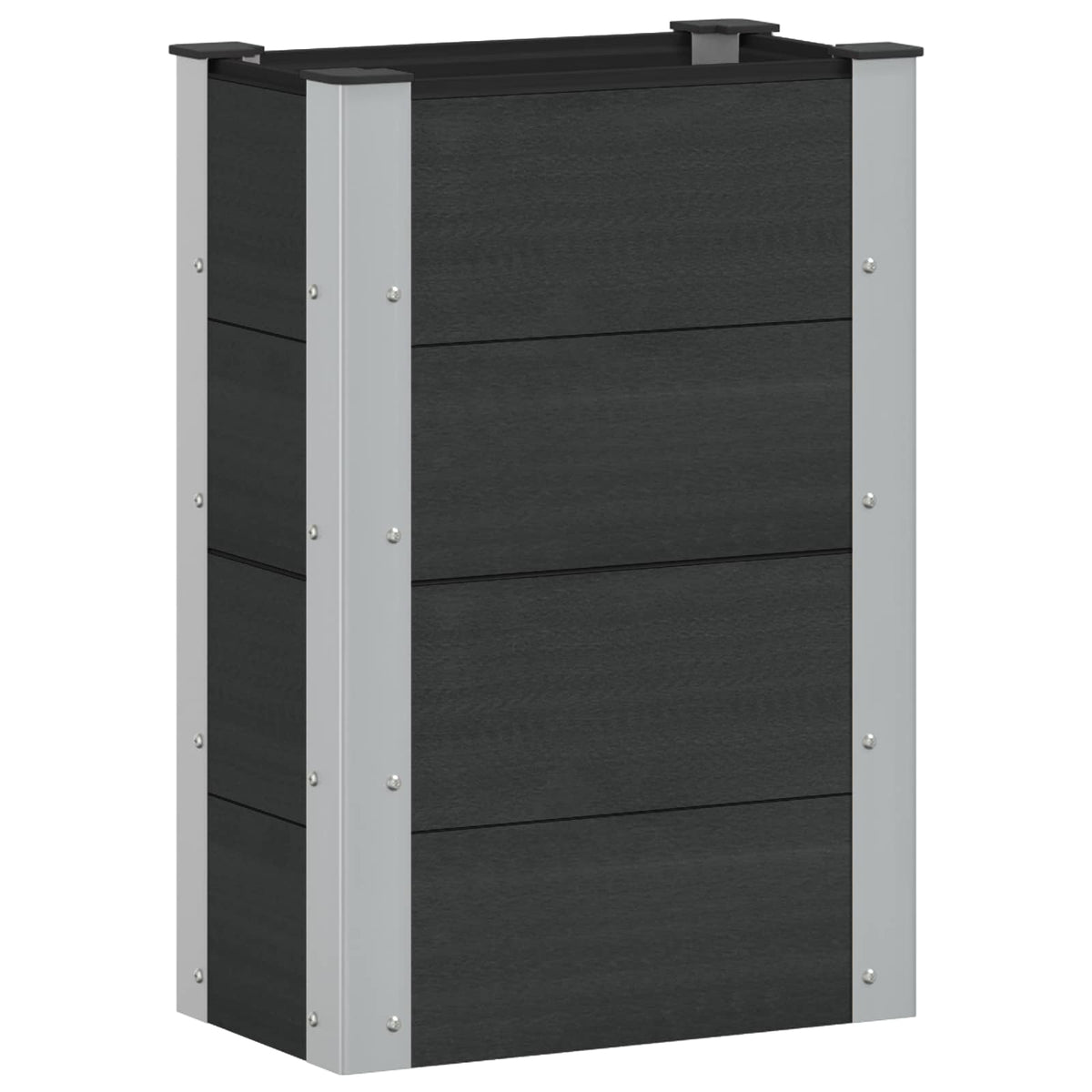Arriate Elevado Negro 50 X 30 X 72 Cm Wpc Y Aluminio_0