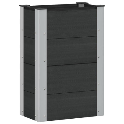 Arriate Elevado Negro 50 X 30 X 72 Cm Wpc Y Aluminio_0