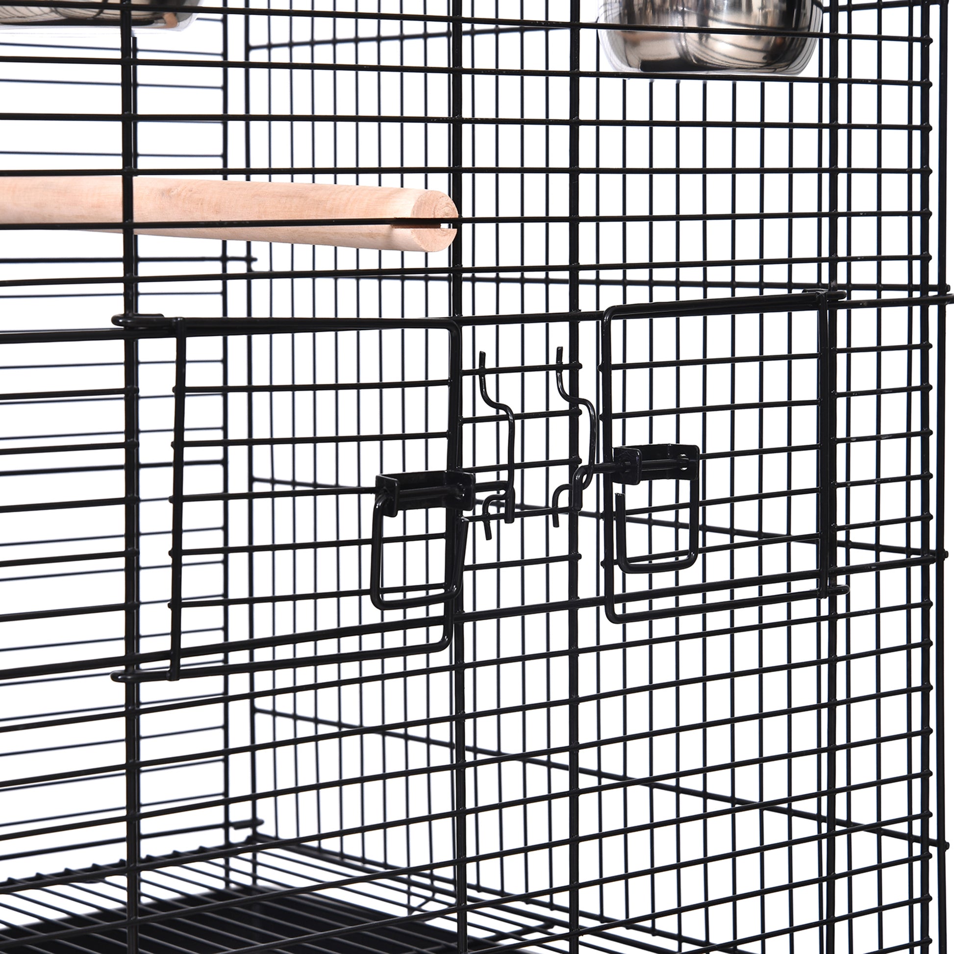 Pawhut Jaula Para Pájaros Con Soporte Con Ruedas Bandeja Extraíble Y 2 Comederos_3