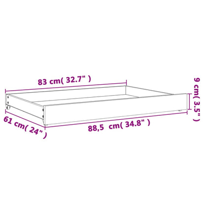 Cajones De Sofá Cama 2 Uds Madera Maciza De Pino Marrón Cera / Vetonek_0