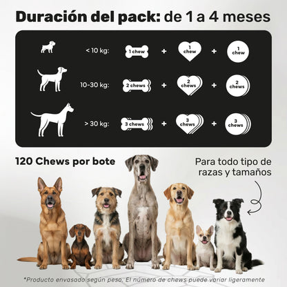 Pack Condroprotector + Calmante + Probiótico Para Perros. Suplementos Mascotas. 360 Masticables. Natuva Pets_3
