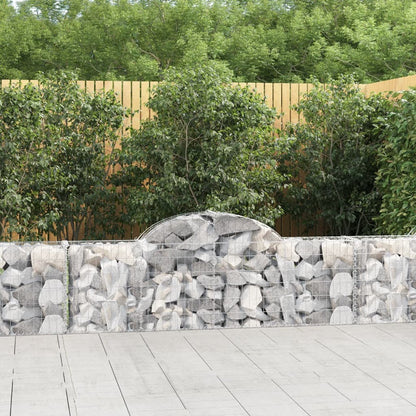 Cestas De Gaviones 14 Uds Forma De Arco Hierro 200x30x60/80 Cm_1