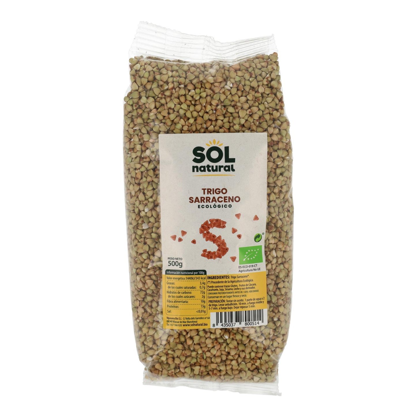 Trigo sarraceno biológico Sol Natural 500 g