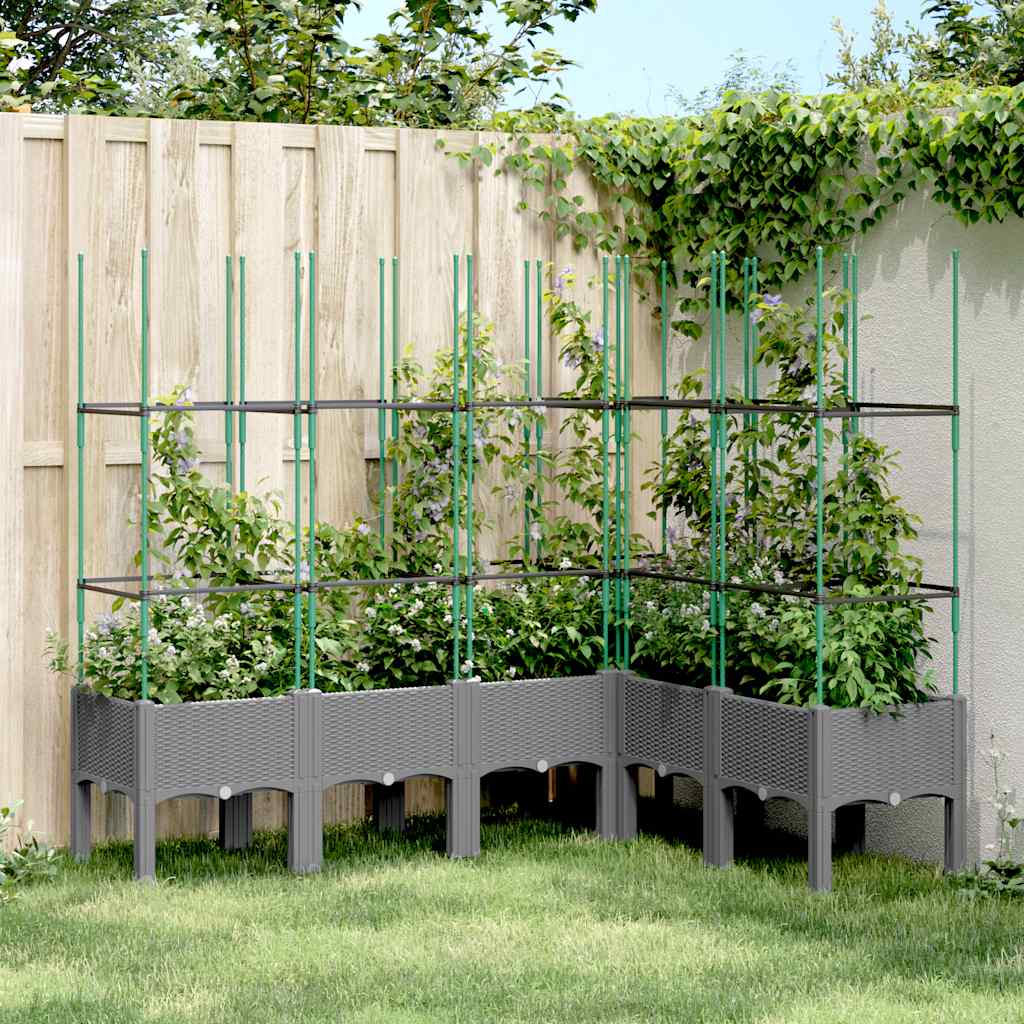 Jardinera Con Enrejado Pp Gris Claro 160x120x142,5 Cm_1