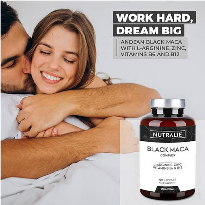 Nutralie Complexo de Maca Preta Andina + Vitaminas B6 + B12, 120 Cápsulas