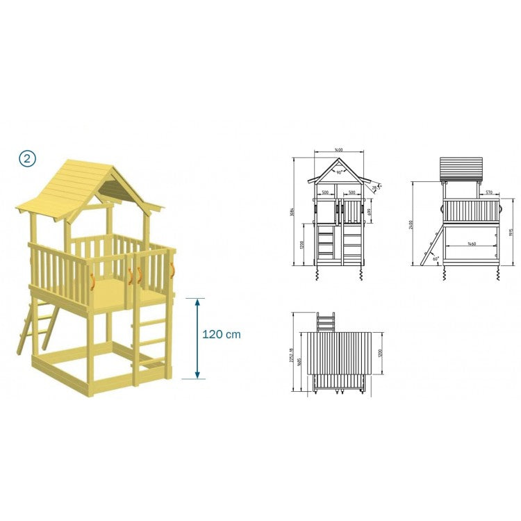 Parque Infantil Masgames Pagoda L Con Columpio Doble._5