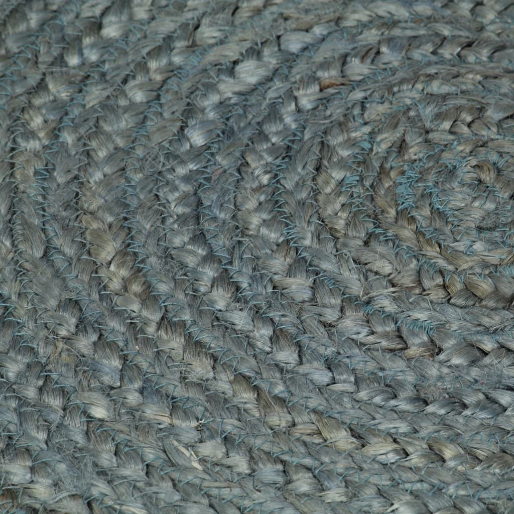 Vidaxl Alfombra De Yute Tejida A Mano Redonda Verde Oliva 90 Cm_3