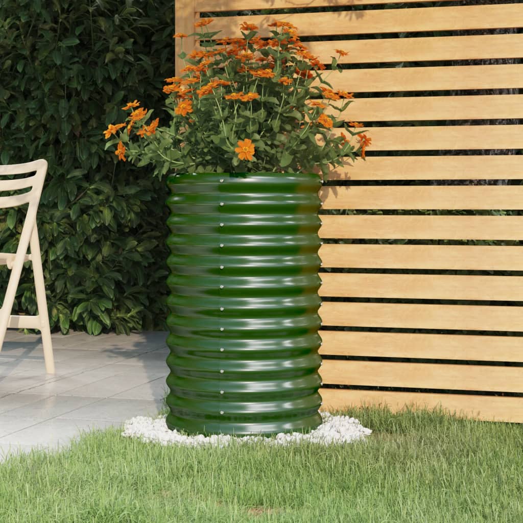 Jardinera De Acero Galvanizado Verde 40x40x68 Cm_1