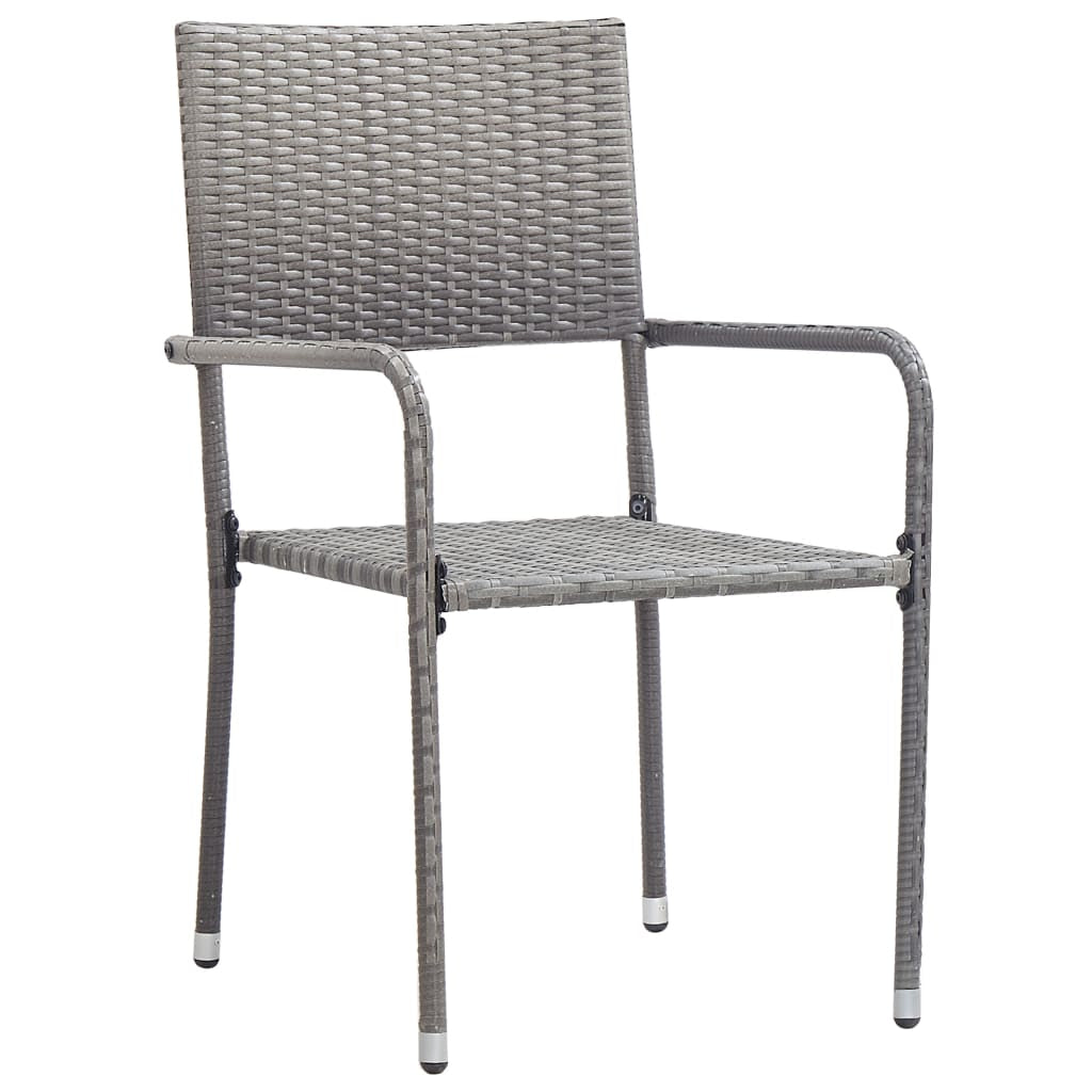 Vidaxl Juego De Comedor De Jardín 7 Piezas Ratán Sintético Gris_3
