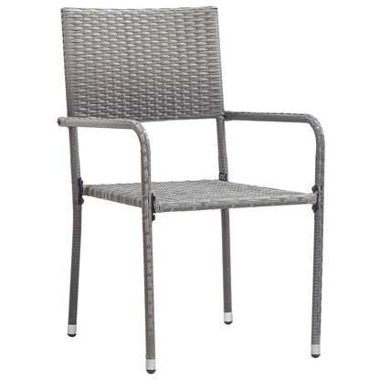Vidaxl Juego De Comedor De Jardín 7 Piezas Ratán Sintético Gris_3