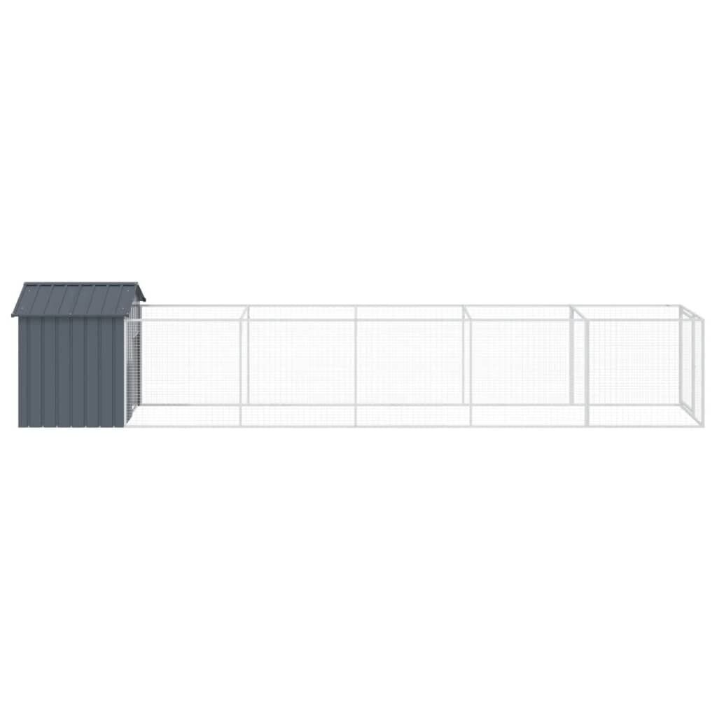 Vidaxl Caseta Perros Con Tejado Acero Galvanizado Gris 117x609x123 Cm_3