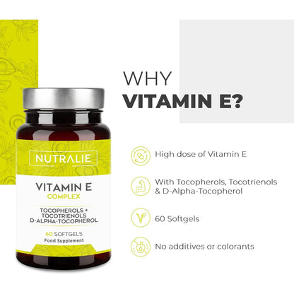 Nutralie Complexo de Vitamina E com Tocotrienóis e Tocoferóis 60 Cápsulas
