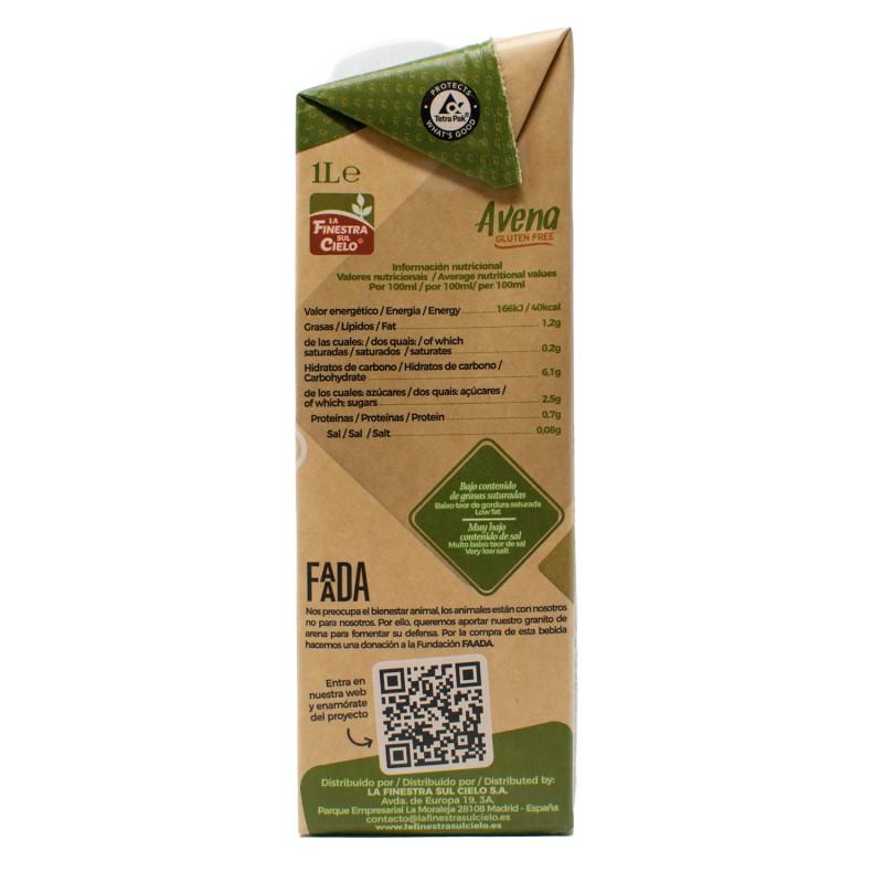 Pack 6 x Bebida de Aveia Sem Glúten La Finestra Sul Cielo 1 L