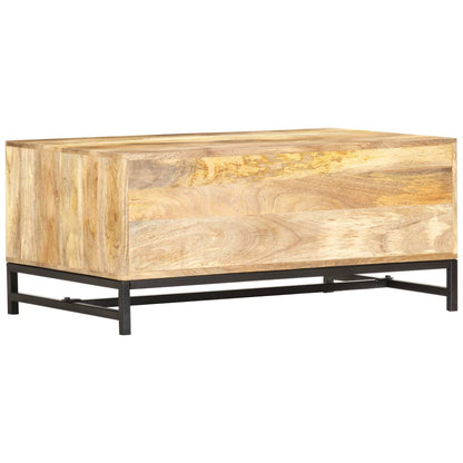 Mesa De Centro De Madera Maciza De Acacia 90x55x40 Cm_1