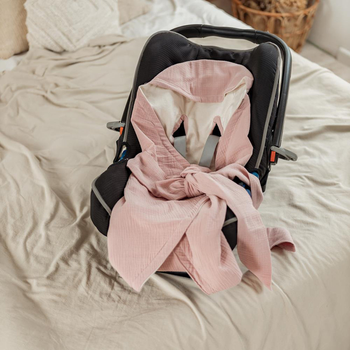 Saco Entretiempo Para Portabebé De Algodón 115x90 Cm Rosa Muslin Baby_4