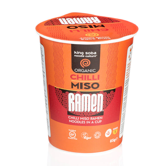 Vaso De Sopa Ramen De Miso Y Jengibre Sin Gluten Bio KING SOBA 85 g