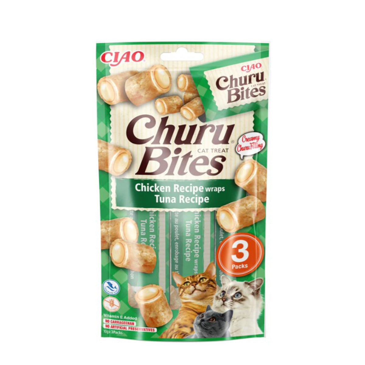 Churu Cat Bites Receita de Atum Petisco para Gatos 3 x 10 g