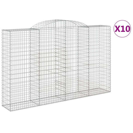 Cestas De Gaviones 10 Uds Forma De Arco Hierro 300x50x180/200cm_0